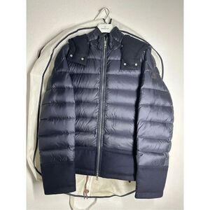 RARE MONCLER NAVY QUILTED DOWN JACKET Sz 3/L GOOSE DOWN/ FEATHER Limited Edition
